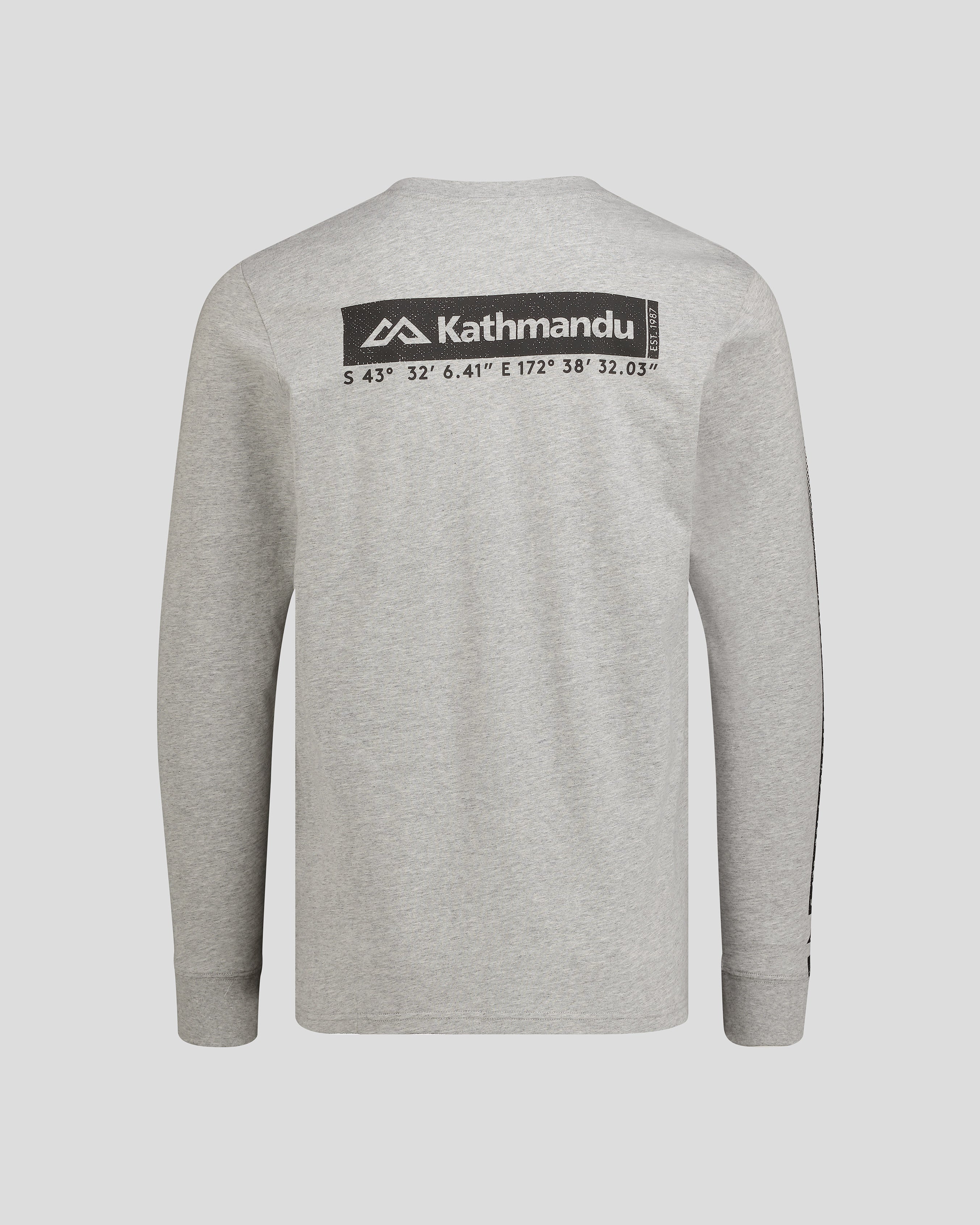 Organic Cotton Men's Long Sleeve T-Shirt - Light Grey Marle - Comfortable & Eco-Friendly Casual Wear for Everyday Use