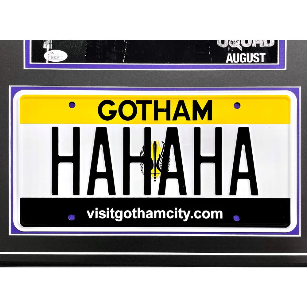 Jared Leto Autographed Suicide Squad Joker 11x14 Photo - Framed Collage with License Plate & JSA COA - Perfect for DC Fans, Movie Memorabilia Collectors & Home Theater Decor