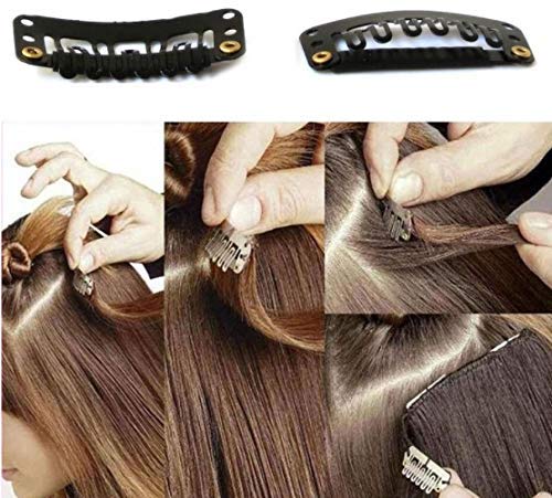 Samyak Clip-in Wavy/Curly Hair Extensions - 5 Piece Set for Women - Natural Brown - Perfect for Parties, Weddings & Everyday Styling