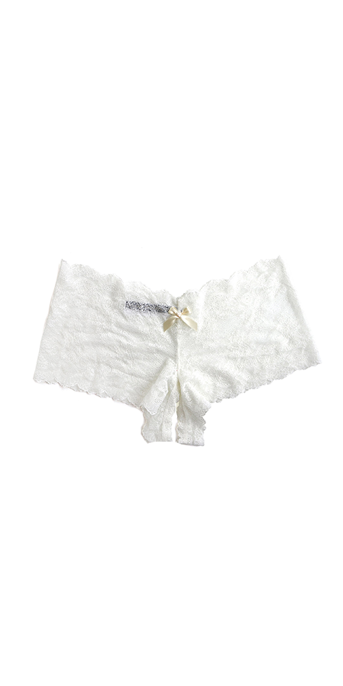 &oh™ Luxe Lace Crotchless Brief - Sexy Lingerie for Women, Romantic Lace Panties for Valentines Day & Special Occasions