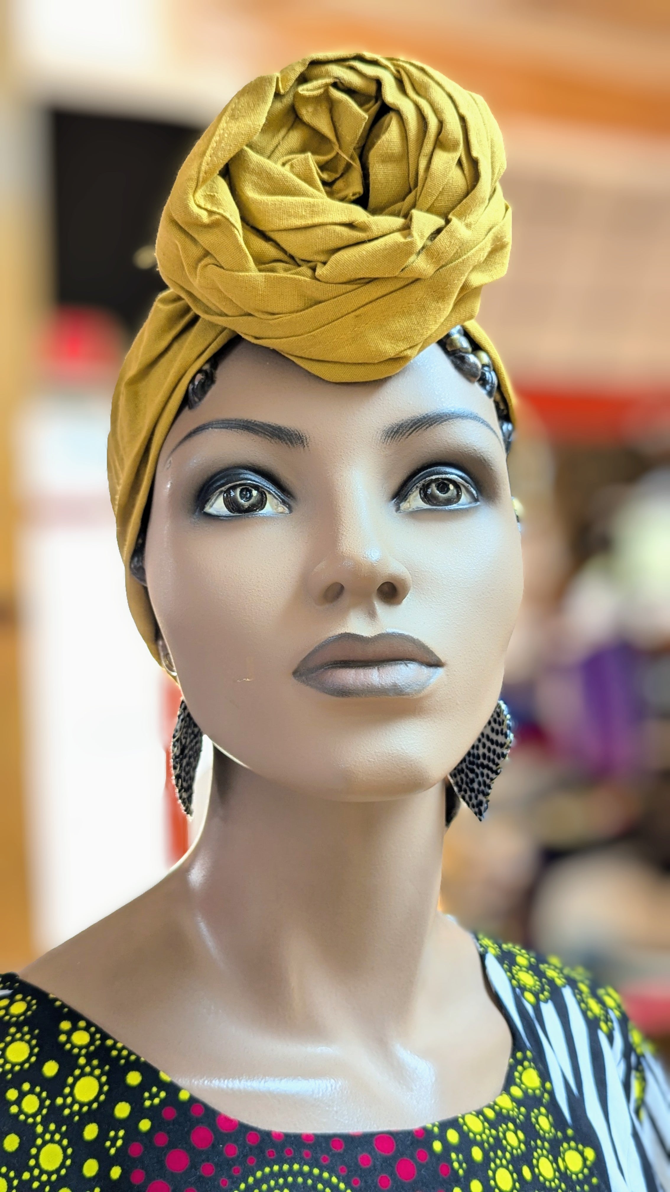 Dupsie's Golden Aura Pre-Tied Head Wrap Hat with Bun - Stylish Turban Headband for Women | Perfect for Yoga, Running, Workouts & Everyday Fashion (DPDM301PT2)