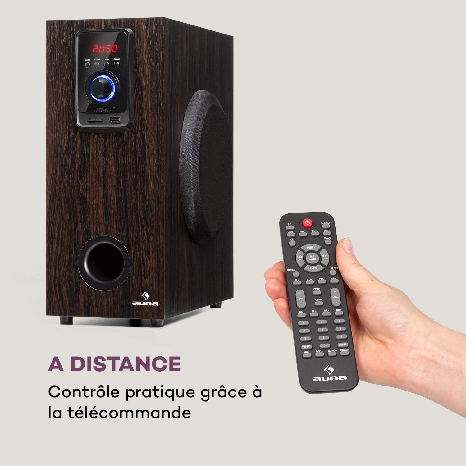 AUNA Areal Elegance 5.1 Wireless Home Theater Speaker System - 190W RMS Power, 5 Satellite Speakers (3+5