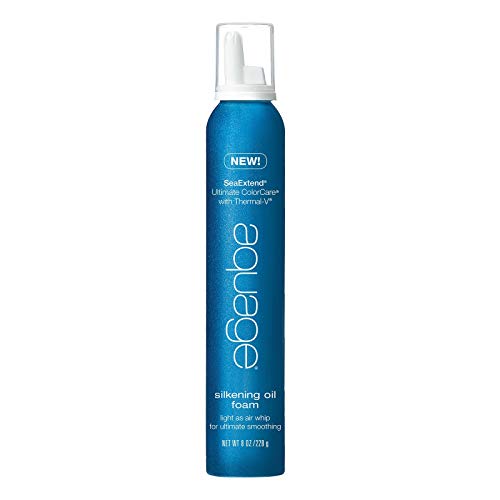 **Aquage Sea Extend Silkening Oil Foam - 8 oz | Hydrating & Smoothing Hair Styling Foam for Frizz Control & Shine | Perfect for Beach Waves, Curly Hair & Daily Styling**