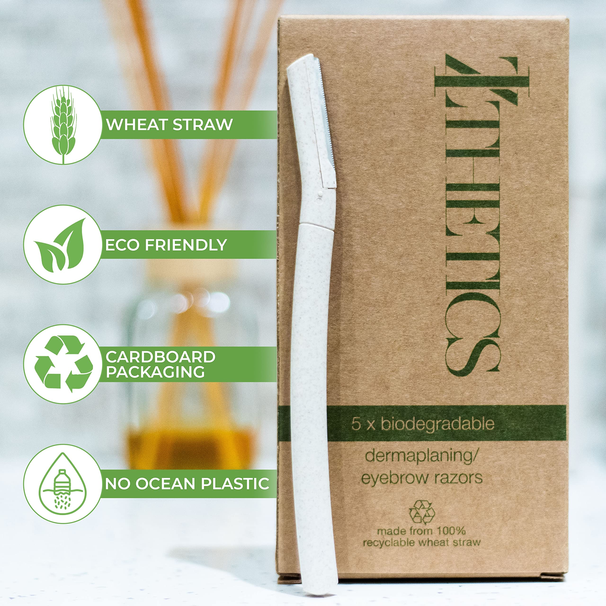 IZthetics Professional Dermaplaning Blades for Face - 5 Pack Facial Razors for Women & Men - Painless Peach Fuzz Remover & Eyebrow Shaper - Safe & Easy to Use - Perfect for At-Home Skincare & Makeup Prep