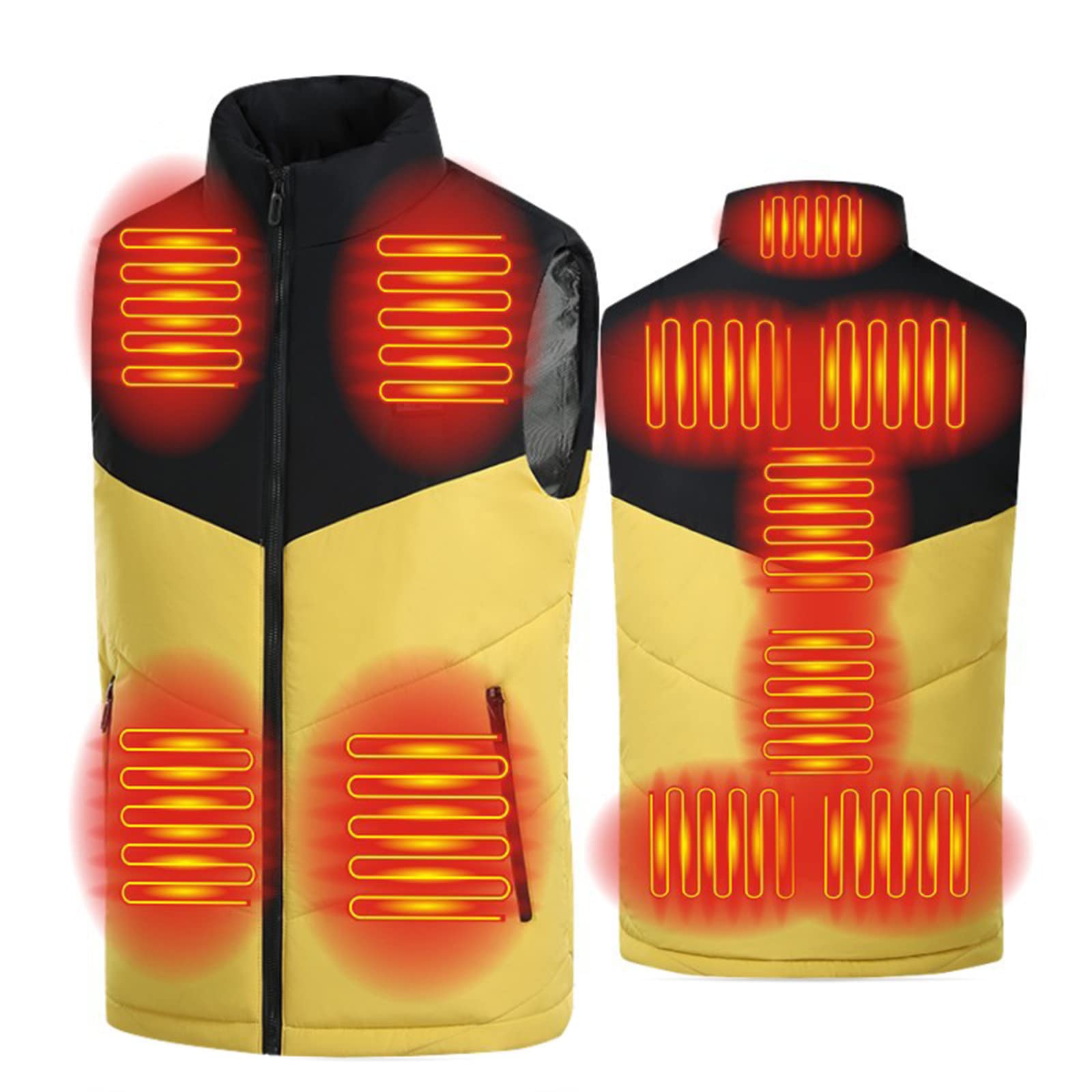 Electric Heated Vest for Women & Men - 11 Heat Zones USB Charging Winter Jacket for Motorcycle Riding, Outdoor Work & Cold Weather Activities (Battery Not Included)
