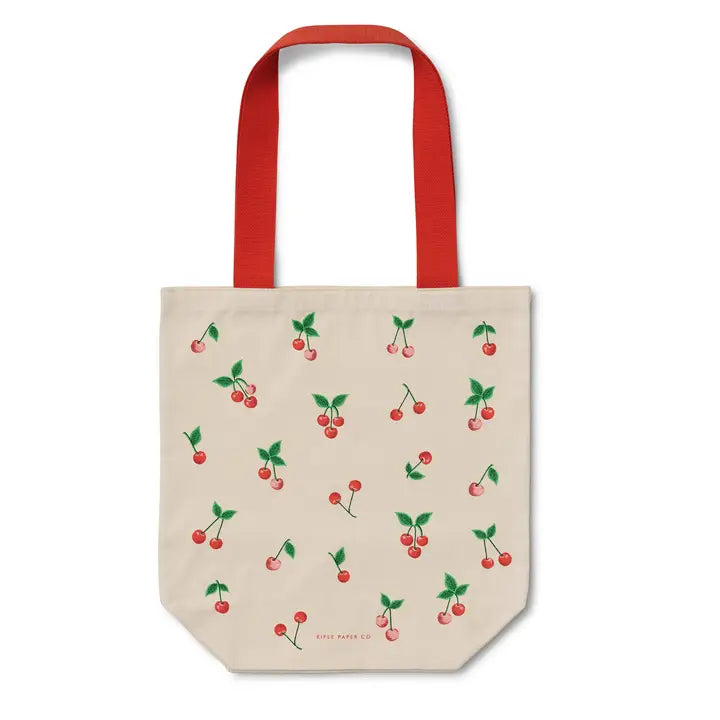 Stylish Cherries Print Canvas Tote Bag - Durable Eco-Friendly Shopping & Beach Tote for Women - Perfect for Groceries, Picnics, and Daily Use