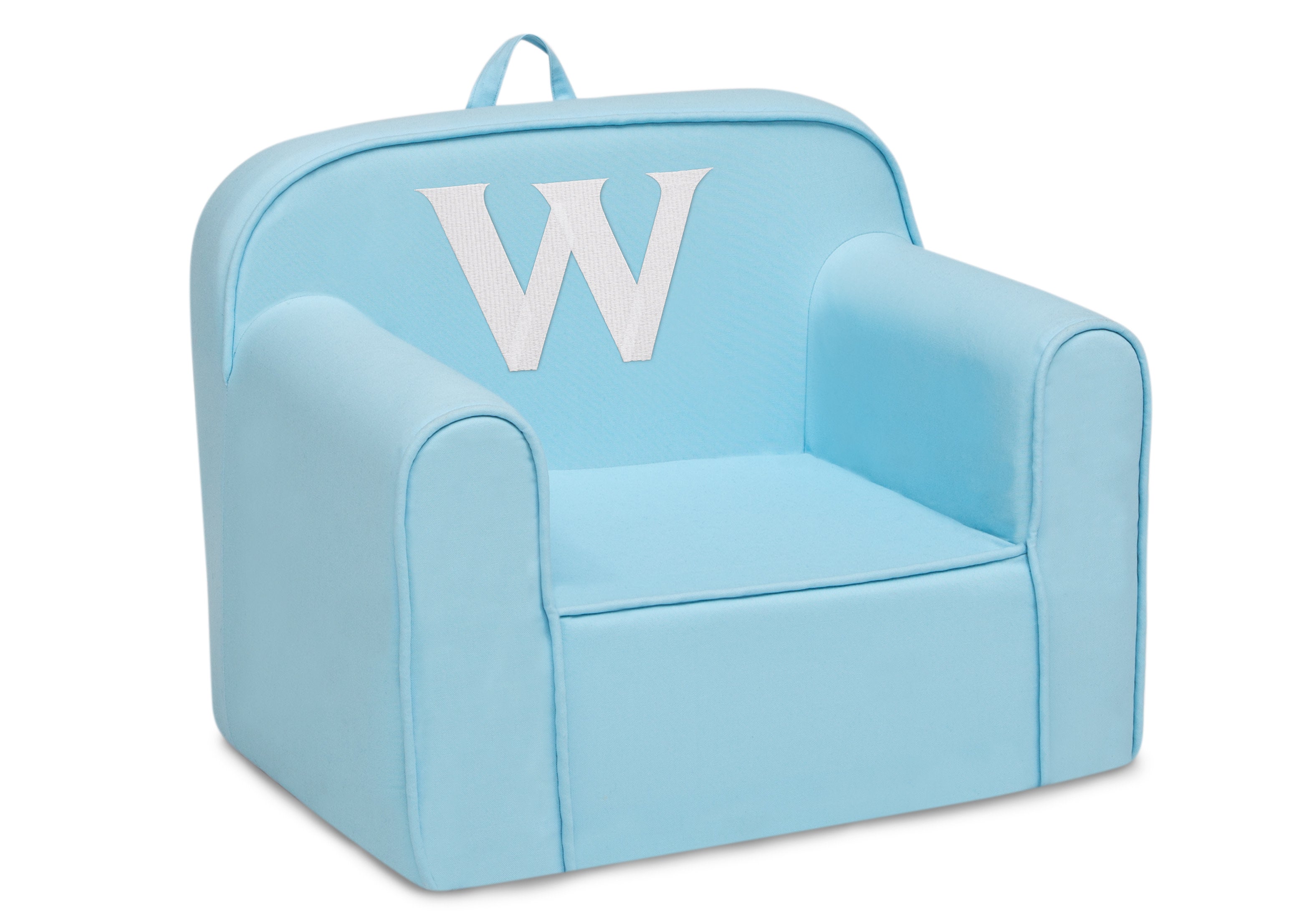 Personalized Monogram Light Blue Cozee Chair - Custom Plush Recliner for Living Room, Nursery & Office - Cozy Reading & Relaxation Seat