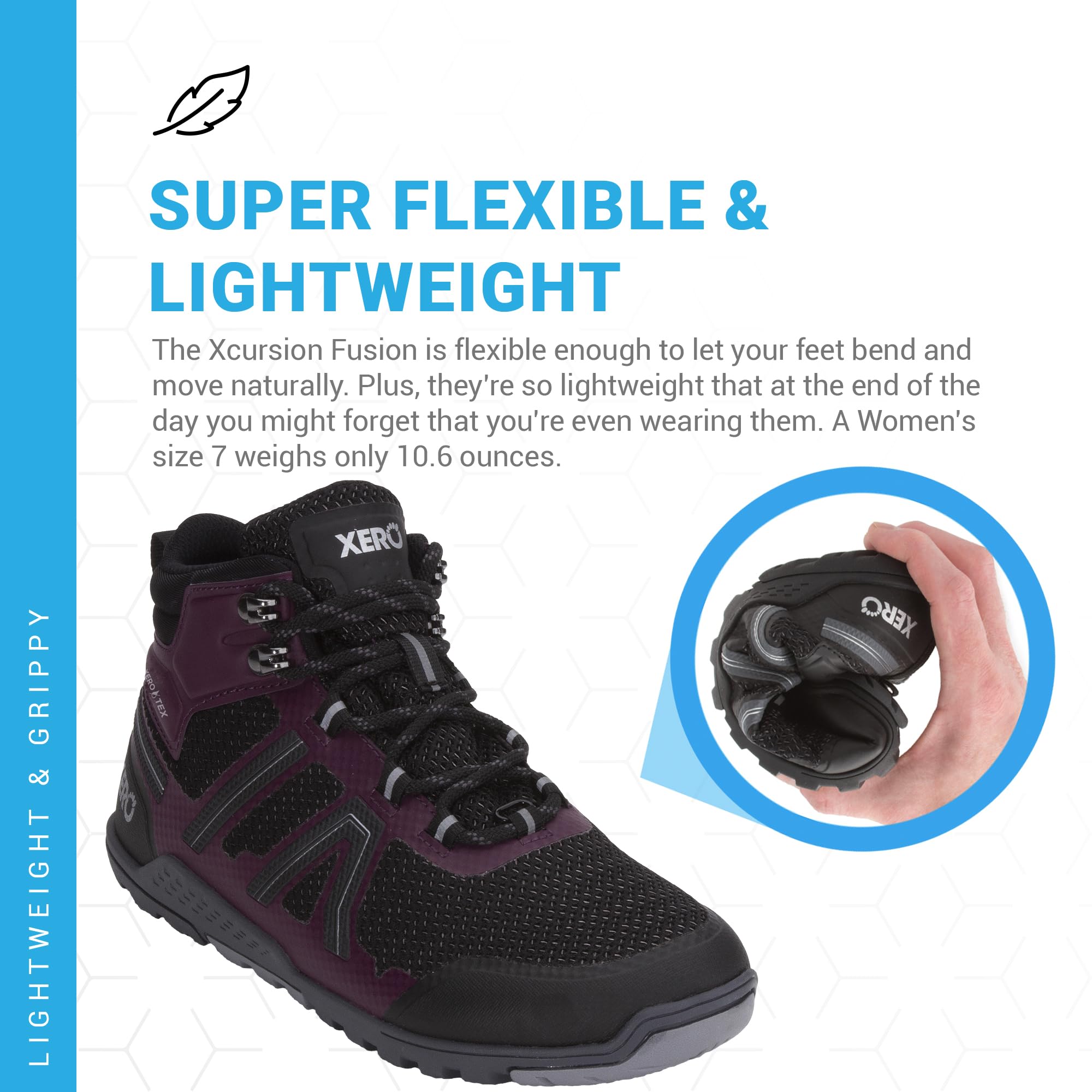 Xero Shoes Women's Xcursion Zero Drop Waterproof Hiking Boots - Lightweight Trail Shoes for Outdoor Adventures, Hiking & Backpacking