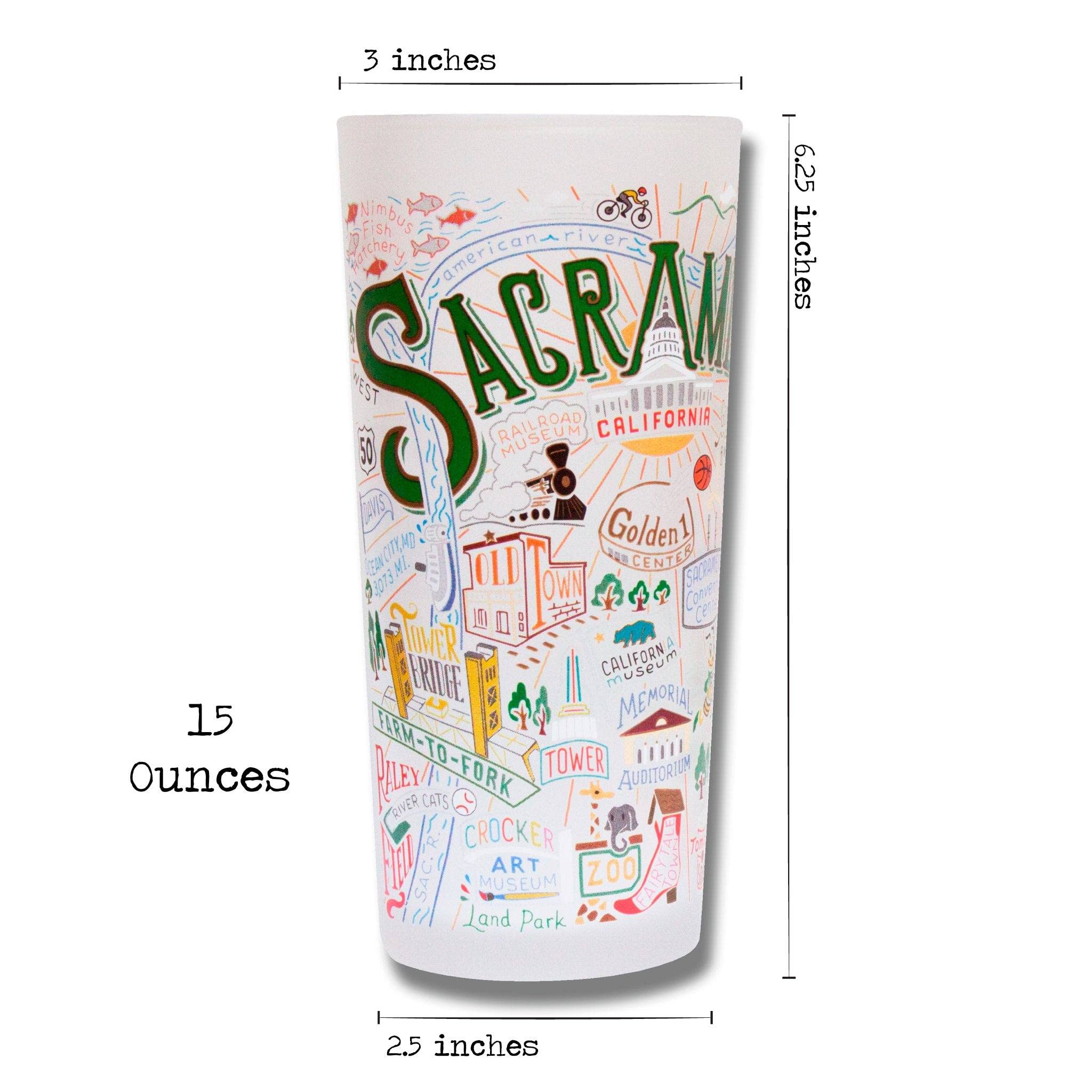 Catstudio Sacramento 15oz Frosted Glass Tumbler - Dishwasher Safe Drinking Cup for Kitchen, Bar & Home Use - Perfect Wedding Gift & Party Glassware