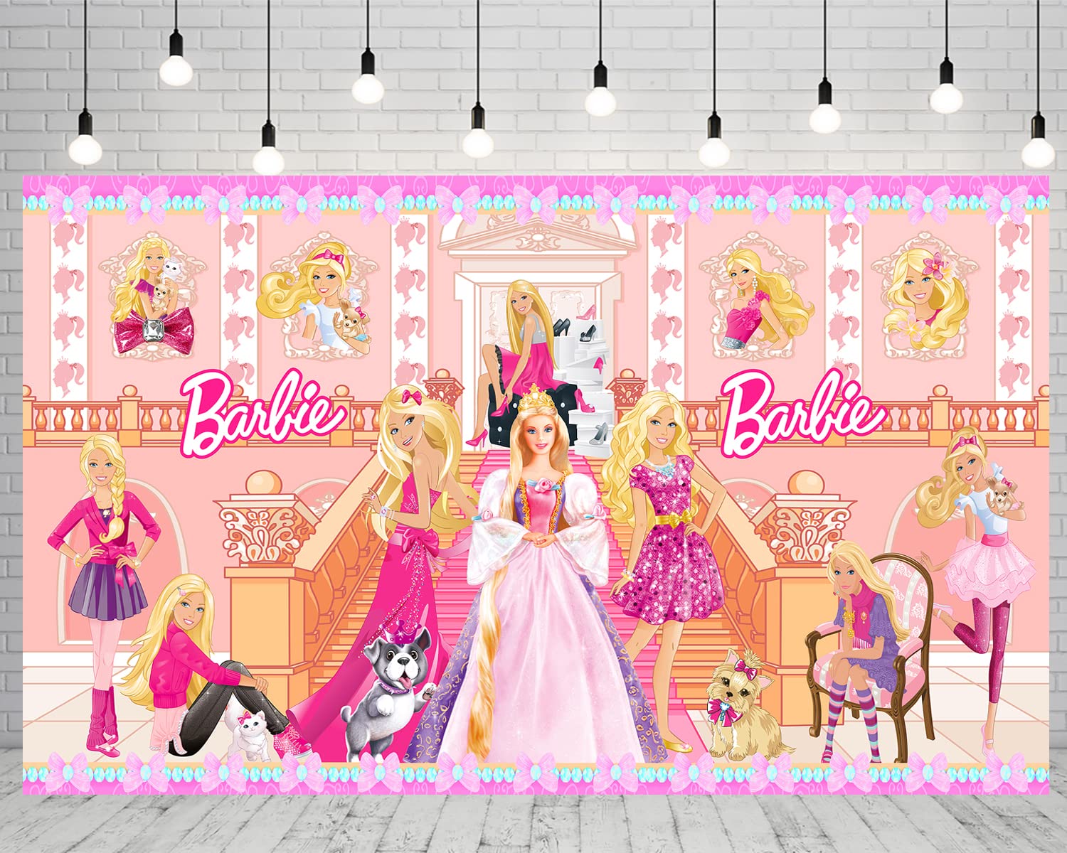 Barbie Themed Photography Backdrop for Girls Birthday Party Decorations - 5x3ft Pink Party Supplies for Photo Booths, Baby Showers & Celebrations