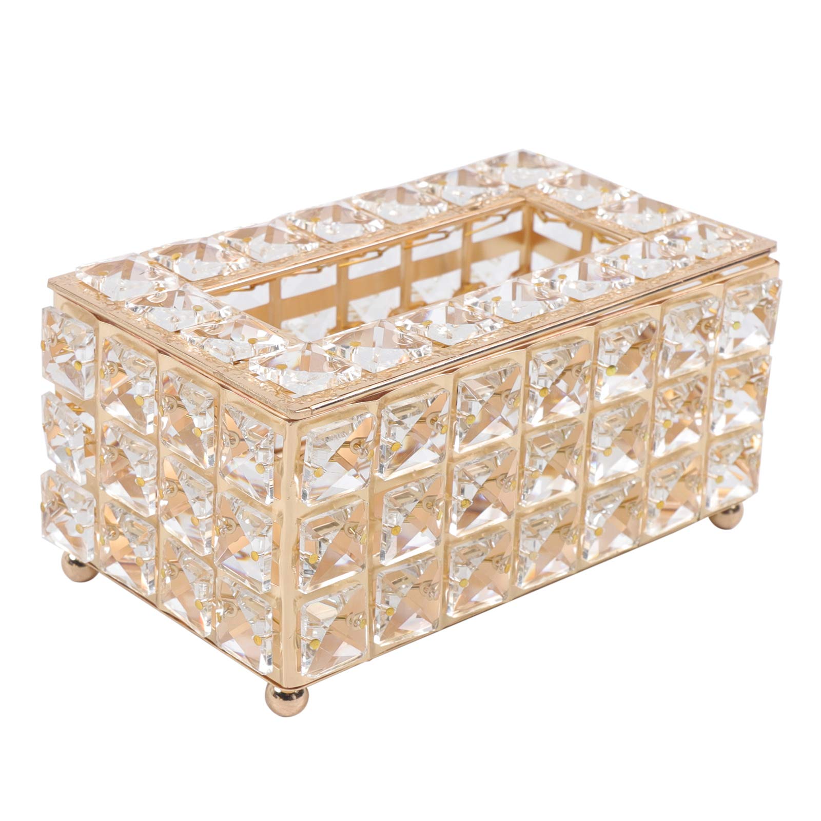 Elegant Rhinestone Tissue Box Holder - Multipurpose Office & Home Napkin Storage with Crystal Design - Perfect for Living Room, Bathroom, and Workspace Organization