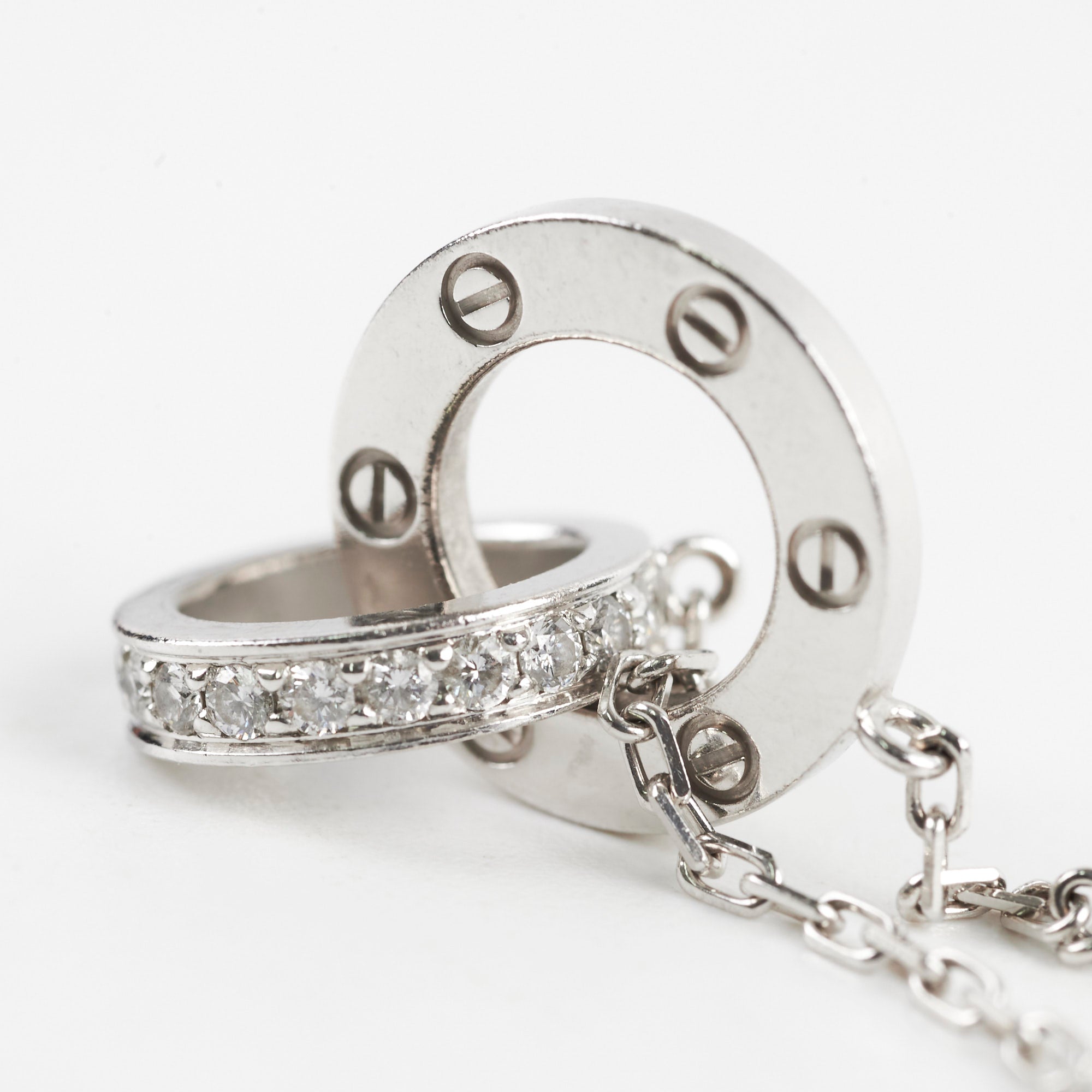 Cartier Love Necklace in 18K White Gold with Diamonds - Elegant Jewelry Gift for Women, Perfect for Anniversaries & Special Occasions