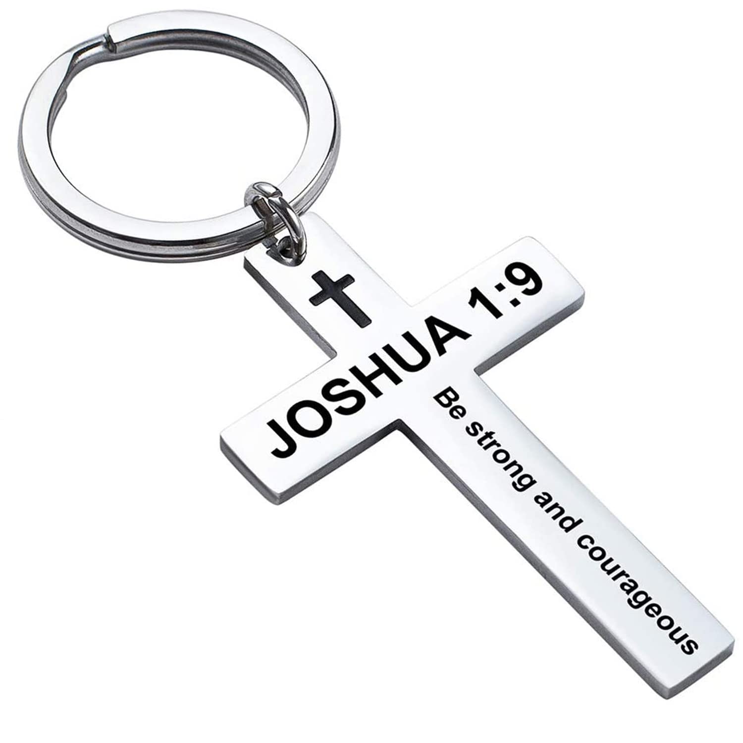 Religious Cross Keychain for Men - Christian Bible Verse Keychain with Scripture, Easter Basket Stuffer Gift - Perfect for Church Events, Baptism Gifts & Daily Faith Inspiration
