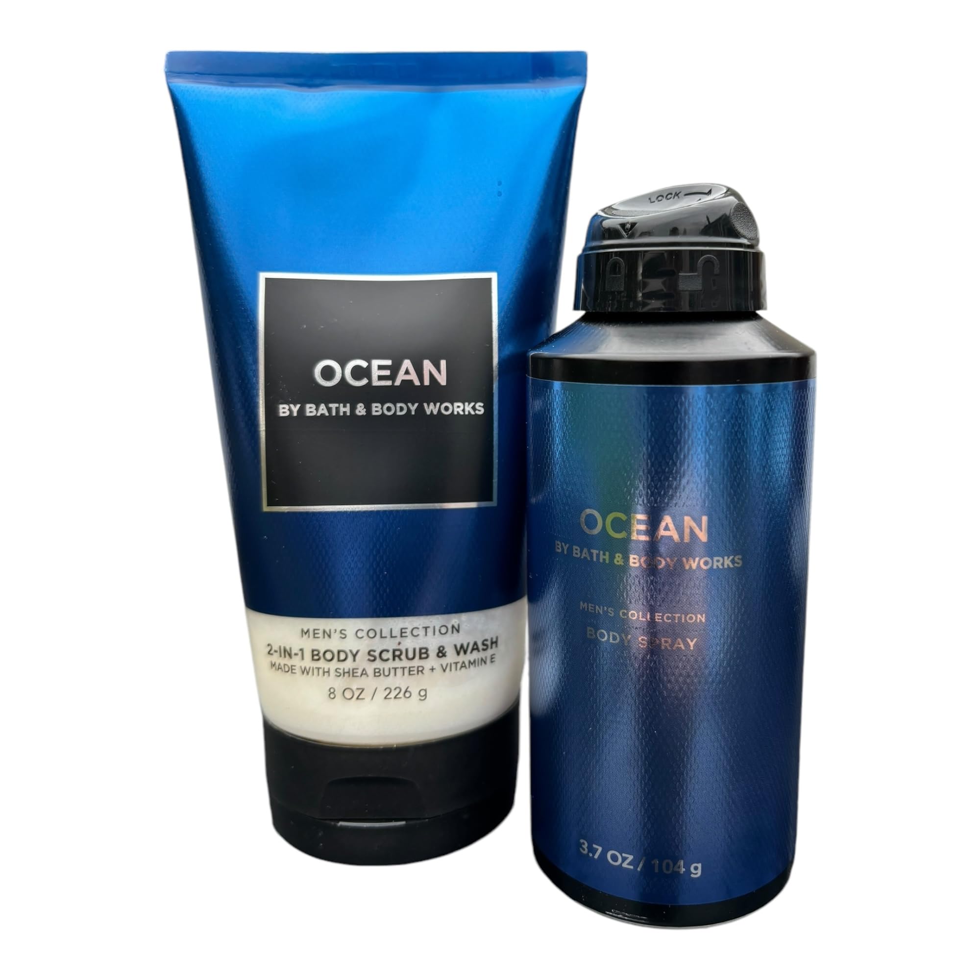 Premium Men's 2-Piece Gift Set - Ocean Scented Body Scrub & Cologne Mist | 2-in-1 Bath & Body Care for Men | Perfect for Gifts, Daily Use & Travel Essentials