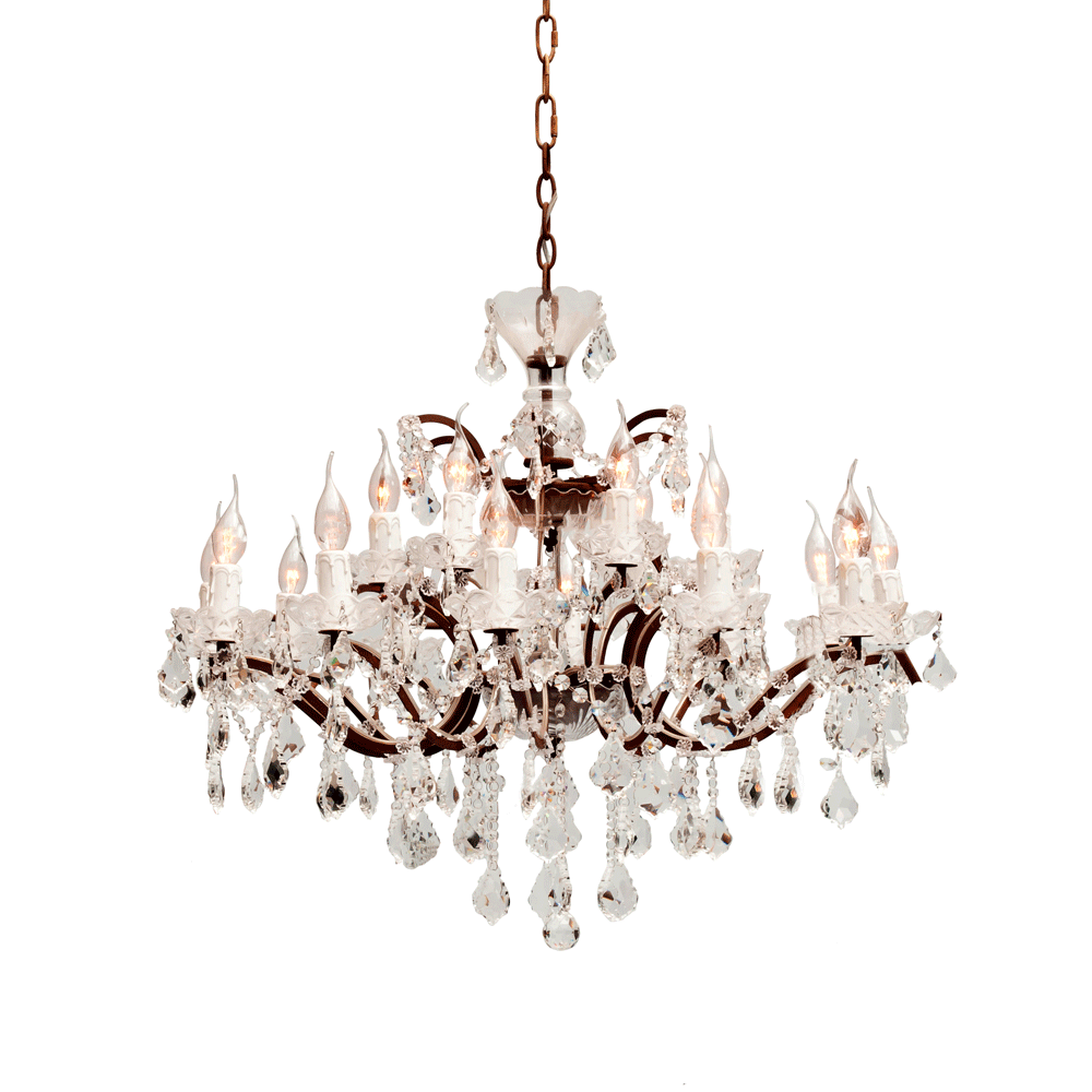 Vintage Rustic Crystal Chandelier - Antique Bronze & Glass Ceiling Light Fixture for Dining Room, Bedroom or Living Room Decor
