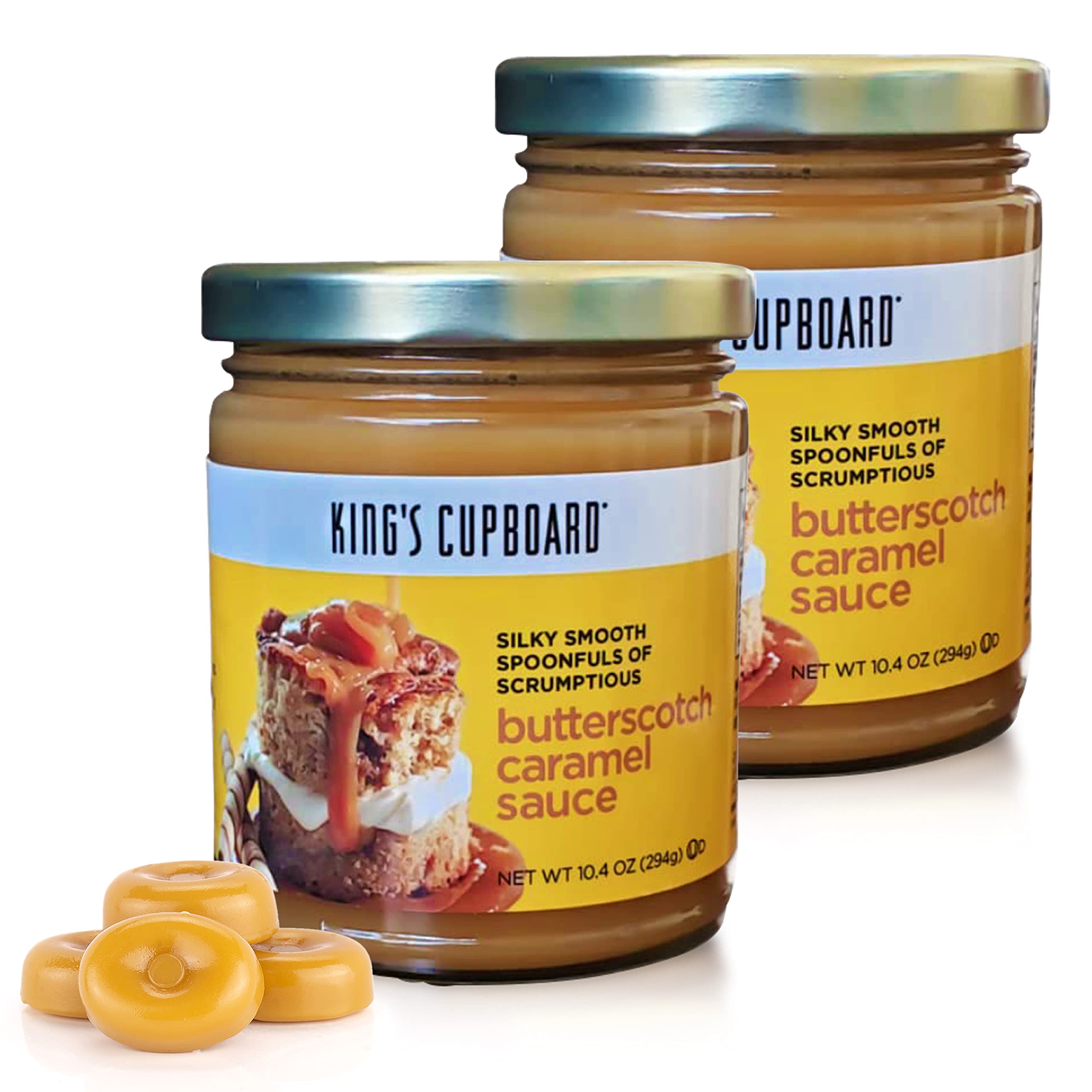 King's Cupboard Butterscotch Caramel Sauce - Premium Dessert Topping for Ice Cream, Pancakes & Waffles (2-Pack) | Gourmet Baking Syrup for Cakes, Pies & Desserts | Rich Flavor for Coffee, Milkshakes & Sweet Treats