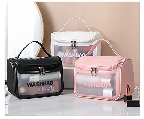 Paczo Multipurpose Cosmetic Organizer Bag | Waterproof Makeup Pouch for Women & Girls | Travel Toiletry Bag | Perfect for Travel, Gym, Beach & Daily Use (Pink)