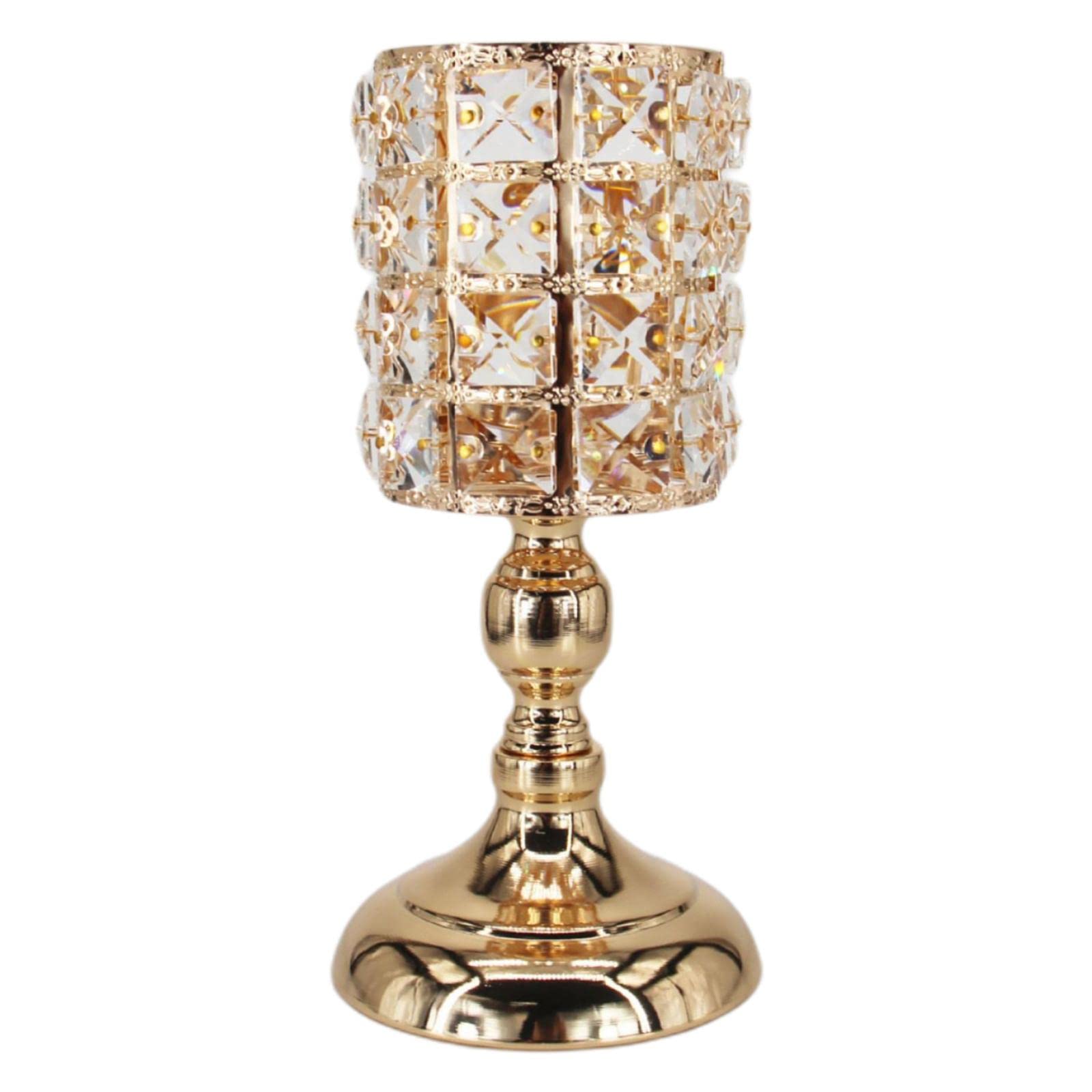 Elegant Crystal Candle Holder for Dining Table - Home Christmas Bedroom Decor - Luxury Candlestick for Romantic Dinners, Holiday Centerpieces & Wedding Decorations