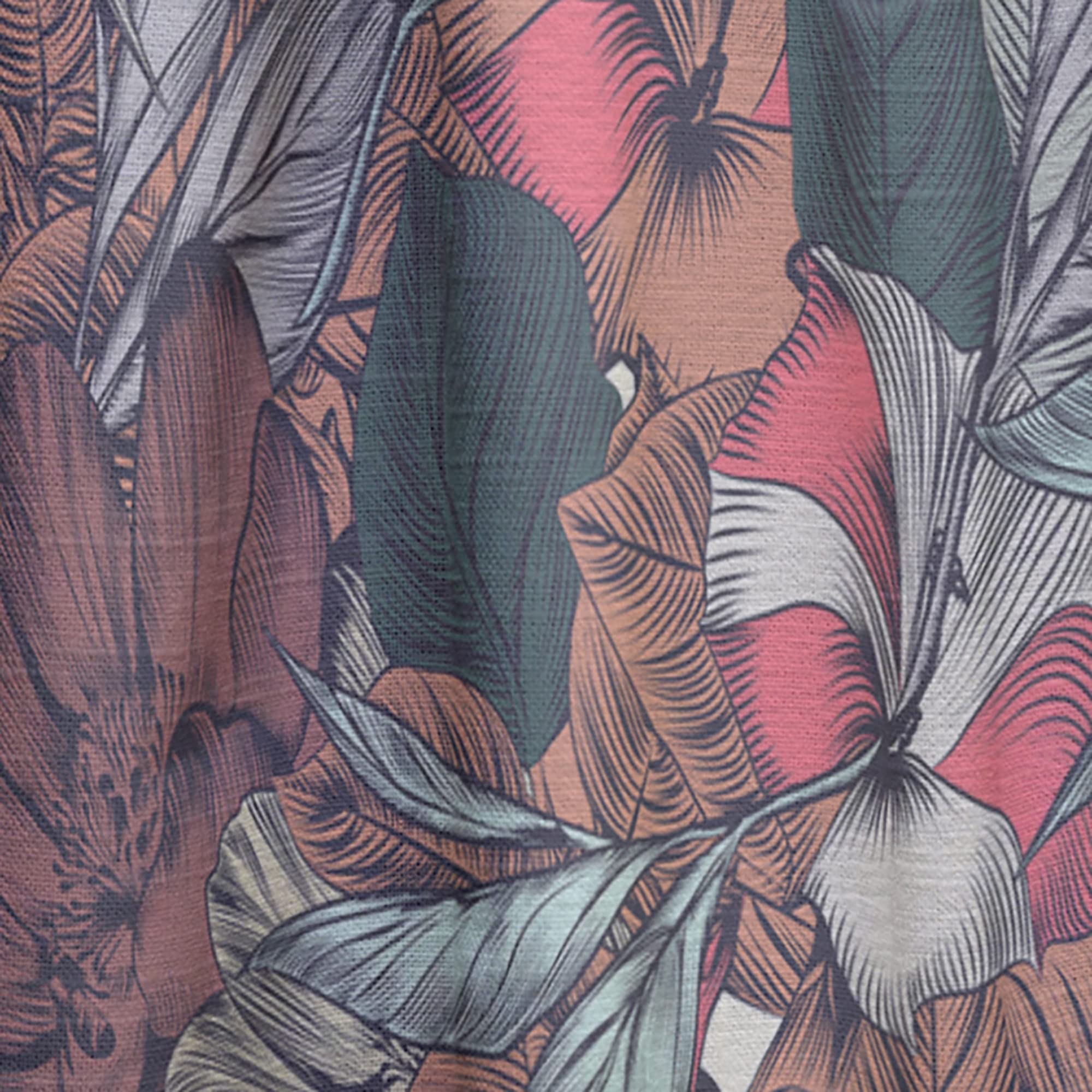 DesignQ Floral Botanical Print Blackout Curtains - Thermal Insulated Single Panel (52x95 Inch) for Bedroom & Living Room - Elegant Engraved Flower Design for Home Decor & Light Blocking