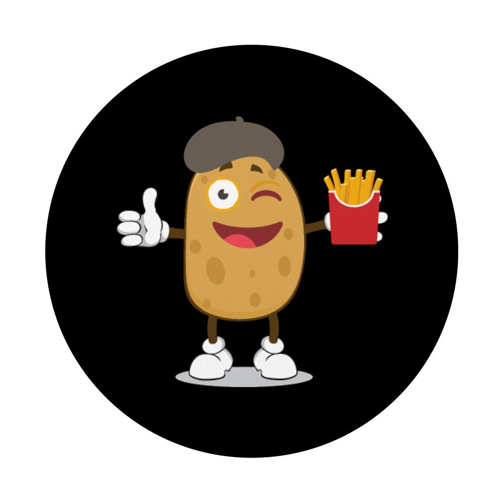 French Potato Holding Fries Pack Junk Food PopSockets PopGrip - Swappable Phone & Tablet Grip for Home, Office, and Travel Use