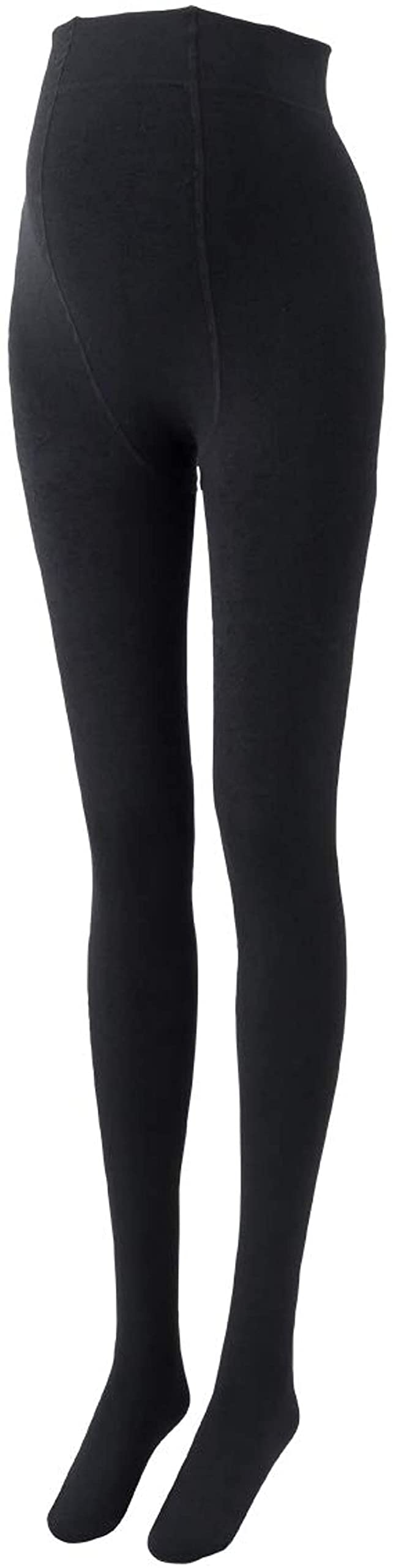 Inujirushi Maternity Fleece-Lined Warm Tights 160D - Black for Pregnancy Comfort
