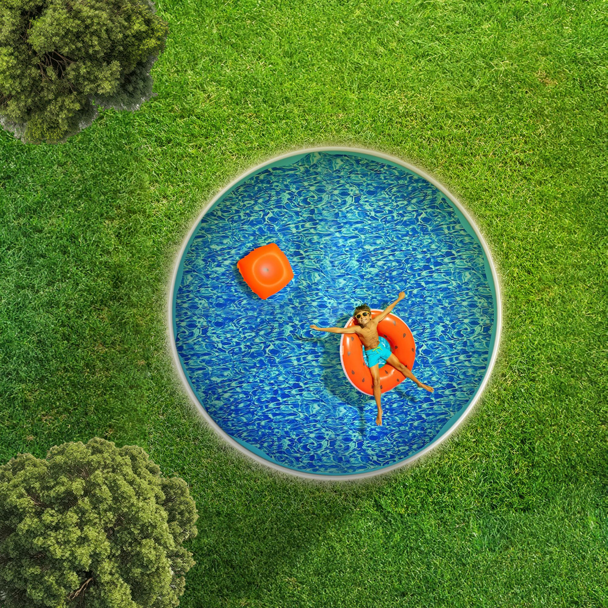Durable 15ft Round Above Ground Pool Liner - Swimline Wall Overlap Design, Easy Installation & Long Lasting Swirl Blue - Perfect for Backyard Swimming Pools, Family Gatherings & Summer Fun