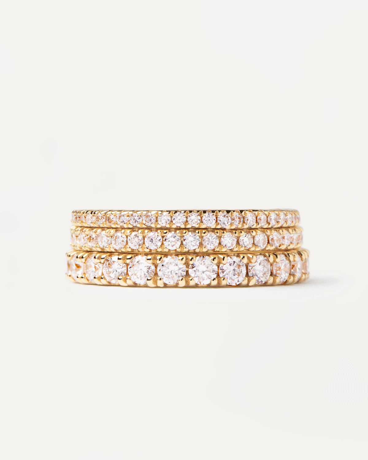 GRID Fine Jewelry Rings for Women - Elegant 3-Piece Stackable Ring Set | Perfect for Everyday Wear, Gifts & Special Occasions