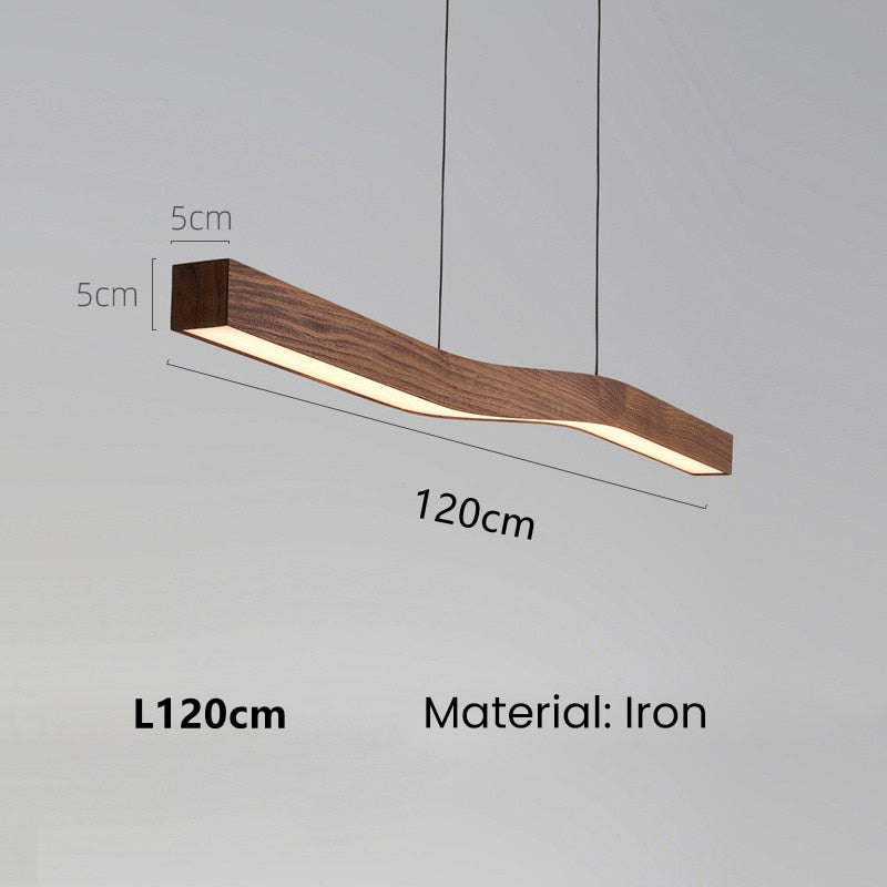 Wooden Wave Bar Hanging Light - Modern Kitchen Pendant Lighting for Dining Room, Island, Bar Counter & Restaurant Decor | Energy Efficient LED Wave Light Fixture