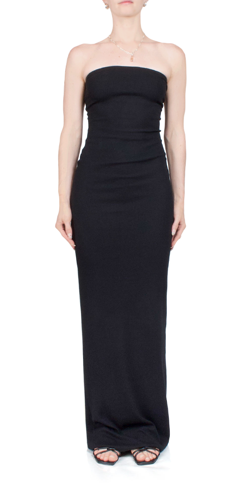 Elegant Black Tube Maxi Dress for Women - Perfect for Summer, Beach, and Evening Parties
