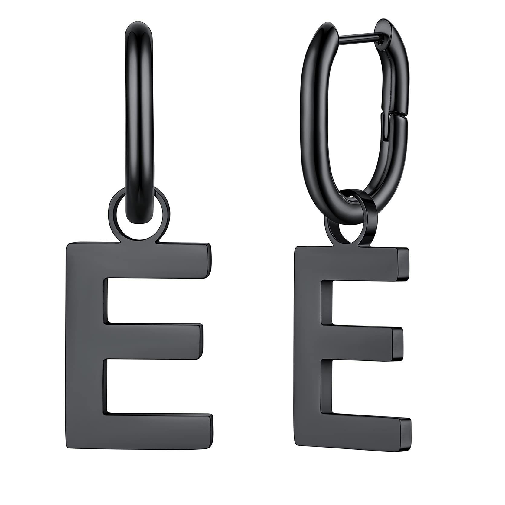 GoldChic Women's Stainless Steel Initial Letter Hoop Drop Earrings - U-Shape Alphabet Statement Jewelry for Everyday Wear & Gift Giving | Perfect for Birthdays, Anniversaries, and Special Occasions