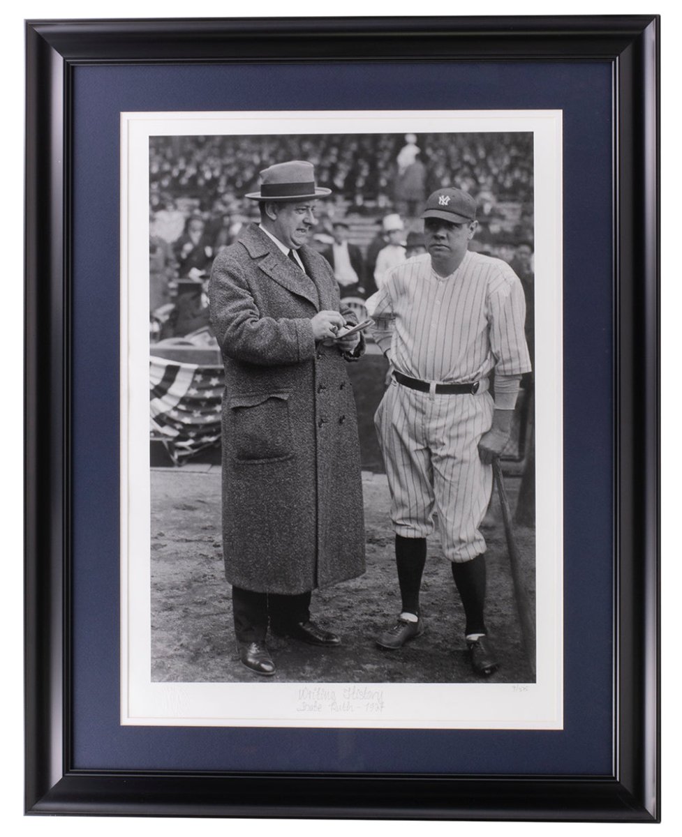 Babe Ruth Framed 17x22 NY Yankees Baseball Poster - Vintage Sports Memorabilia, Historical Archive Giclee Print - Perfect for Man Cave, Sports Bar, or Yankees Fan Gift