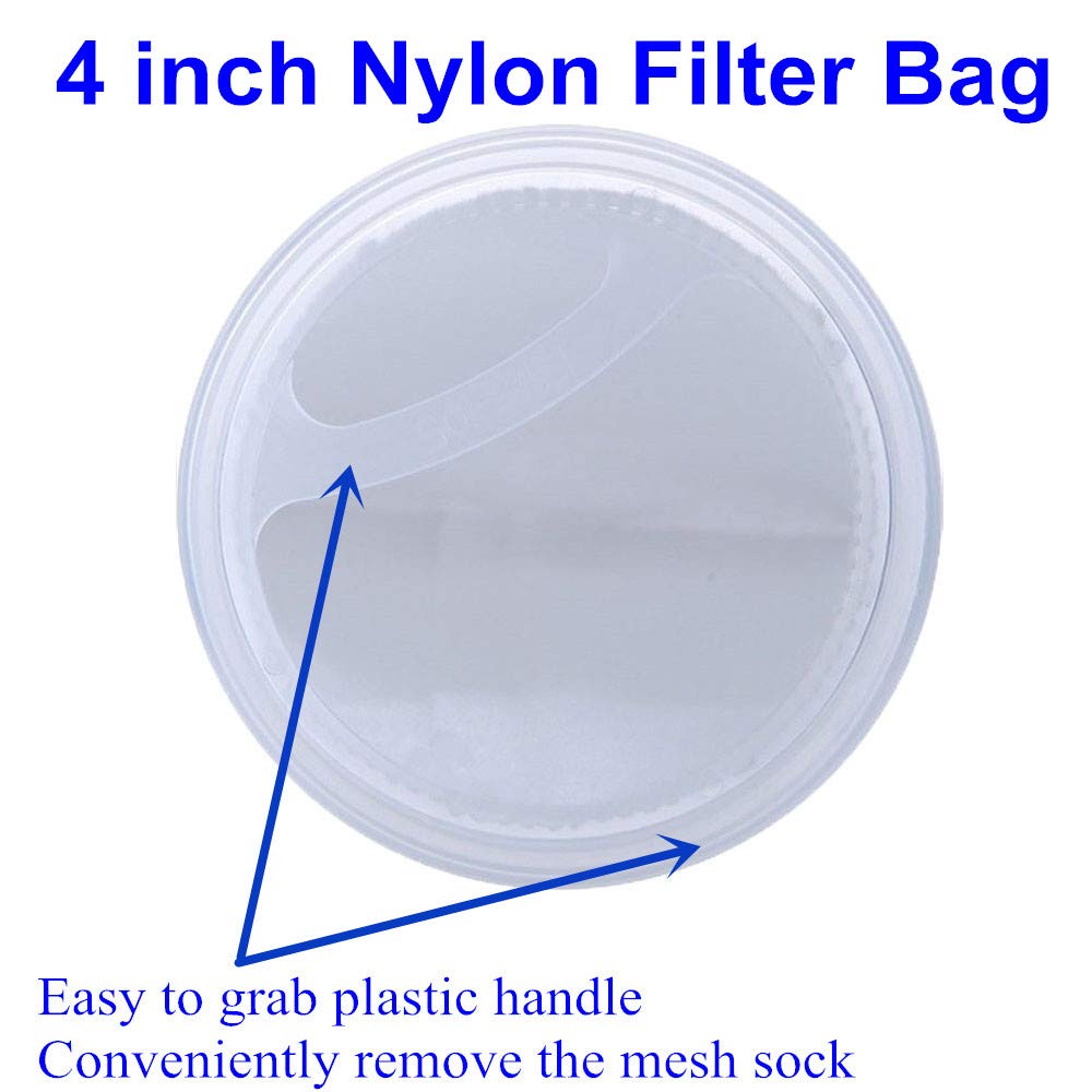4 Inch Nylon Mesh Filter Socks - 200 Micron Aquarium Sump Filter Bags (3 Pack, 14 Inch Length) - Perfect for Fish Tank, Pond & Water Filtration Systems