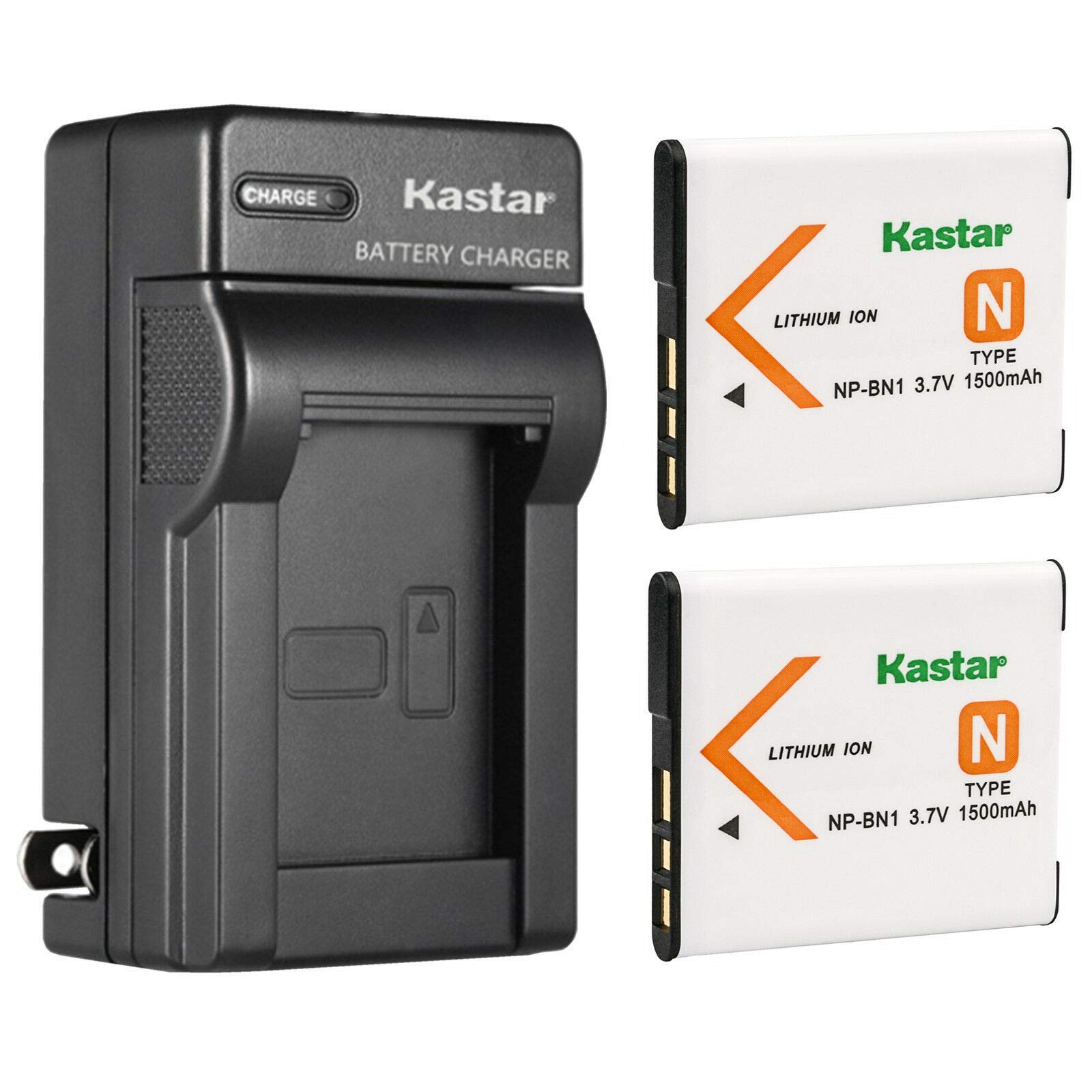 Kastar 2-Pack Replacement Battery & AC Wall Charger Compatible with Sony NP-BN1 Type N Battery & BC-CSN/BC-CSNB Charger for Sony Cyber-Shot DSC-WX80/WX100 Digital Cameras - Perfect for Travel Photography & Vlogging