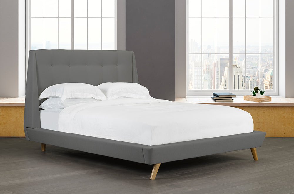 Canadian Made Bed Frame with Scandinavian Design - Modern Minimalist Style for Bedroom, Guest Room & Airbnb