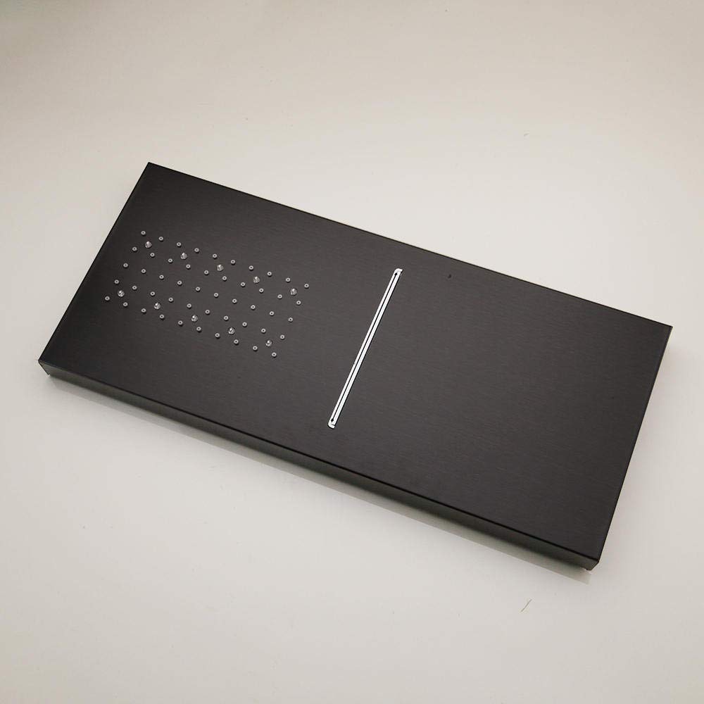 LED Matte Black Rainfall Shower Head with Square Waterfall Faucet Set - Perfect for Modern Bathroom & Spa-Like Shower Experience