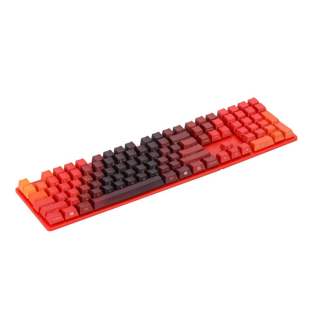 Gradient PBT Keycaps for Cherry MX - Side-Printed OEM Profile - Gaming & DIY (Red)