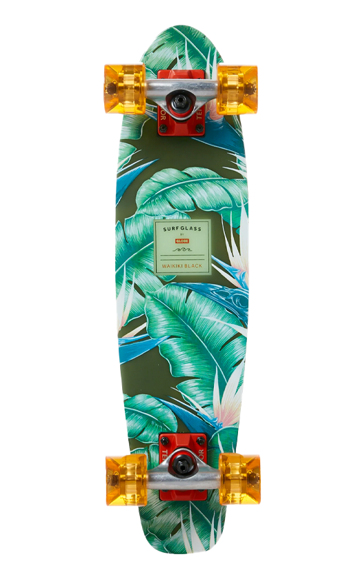 Globe Surf Glass Waikiki Black Cruiser Skateboard 24 Inch - Perfect for Beach Cruising & Urban Commuting