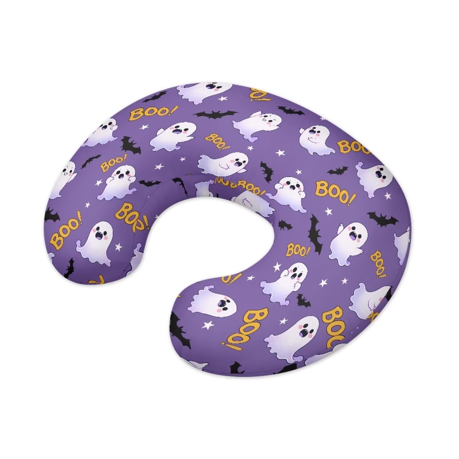 Halloween Ghost Bats Baby Nursing Pillow Cover - Soft Skin-Friendly Slipcover with Hidden Zipper for Newborns - Cute Boy & Girl Gift for Breastfeeding Support - Perfect for Halloween, Baby Showers and Nursery Decor