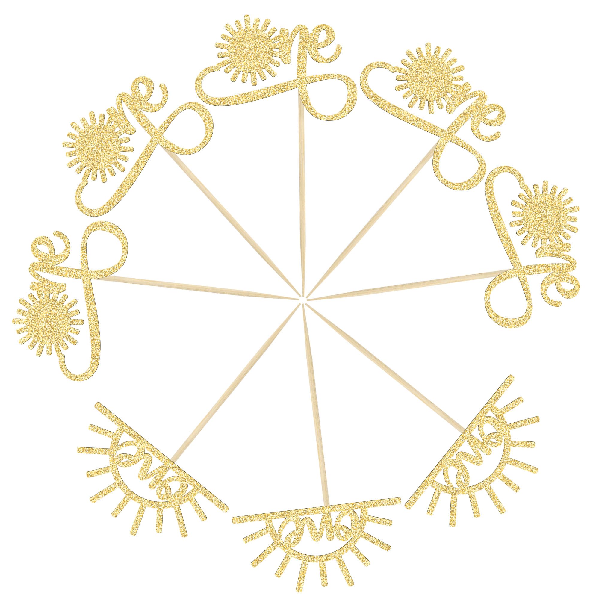 24 Pack Gold Glitter 