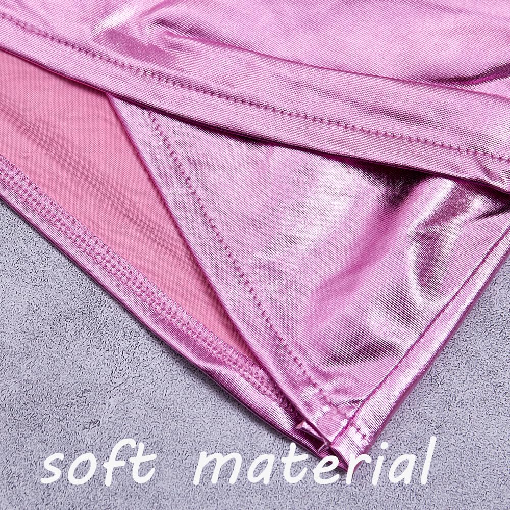 Sparkly Metallic PU Faux Leather Ruched Mini Skirt for Toddler Girls | Shiny Party Dress Skirt with Matching Headband | Perfect for Birthday Parties, Photo Shoots & Special Occasions