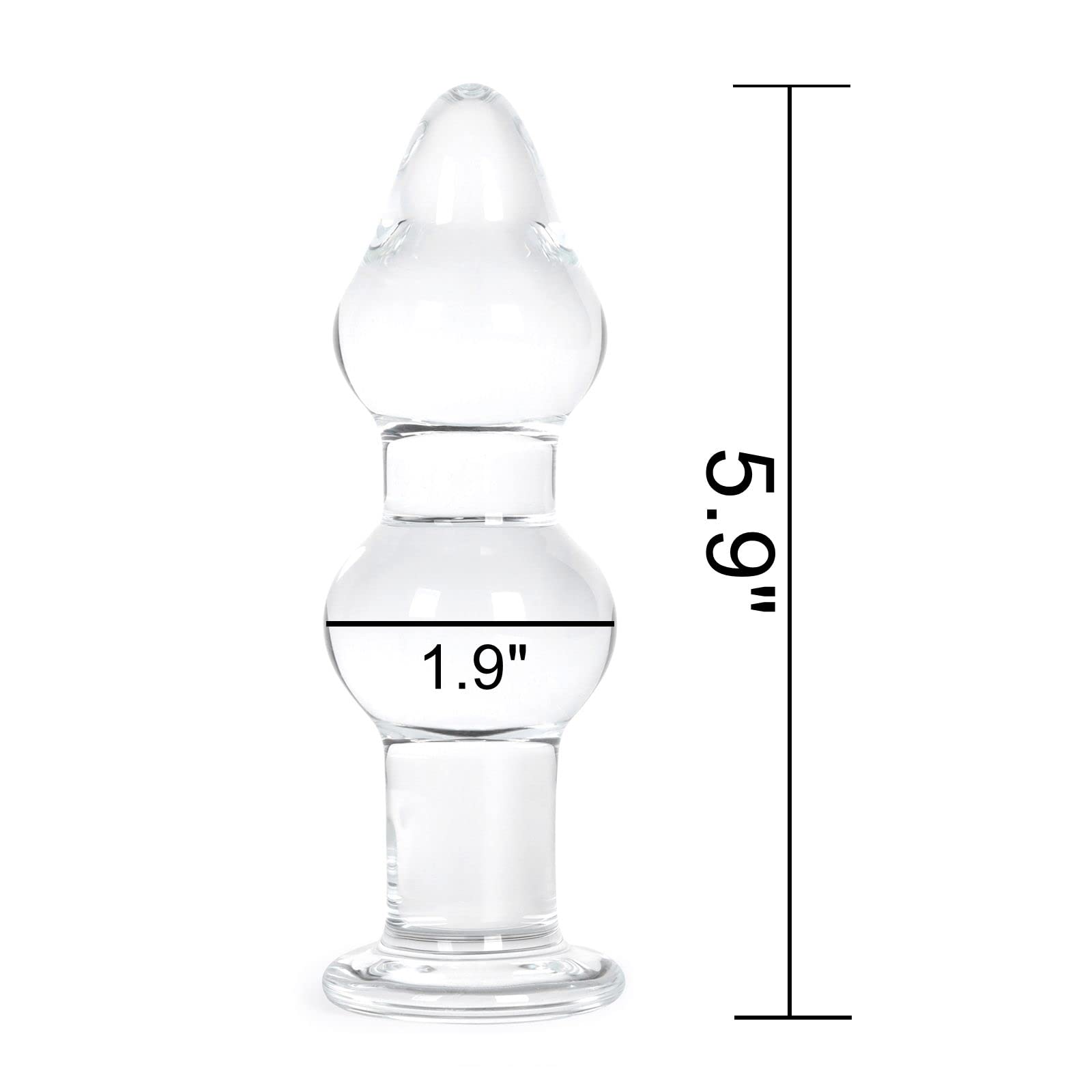 5.9 Inch Clear Glass Anal Plug - G-Spot Massager & Crystal Butt Plug Expander - Safe & Comfortable Anal Sex Toy for Couples - Perfect for Sensual Play, Intimacy & Solo Exploration