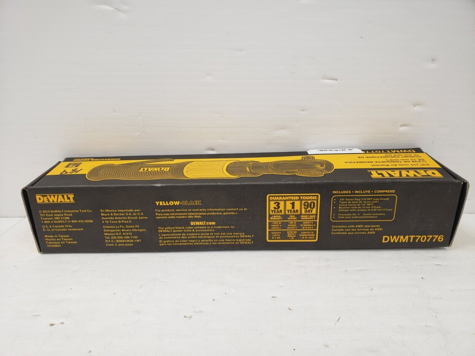 DEWALT DWMT70776 1/2-Inch Drive Air Ratchet Wrench - Heavy Duty Pneumatic Tool for Automotive Repair & Industrial Maintenance