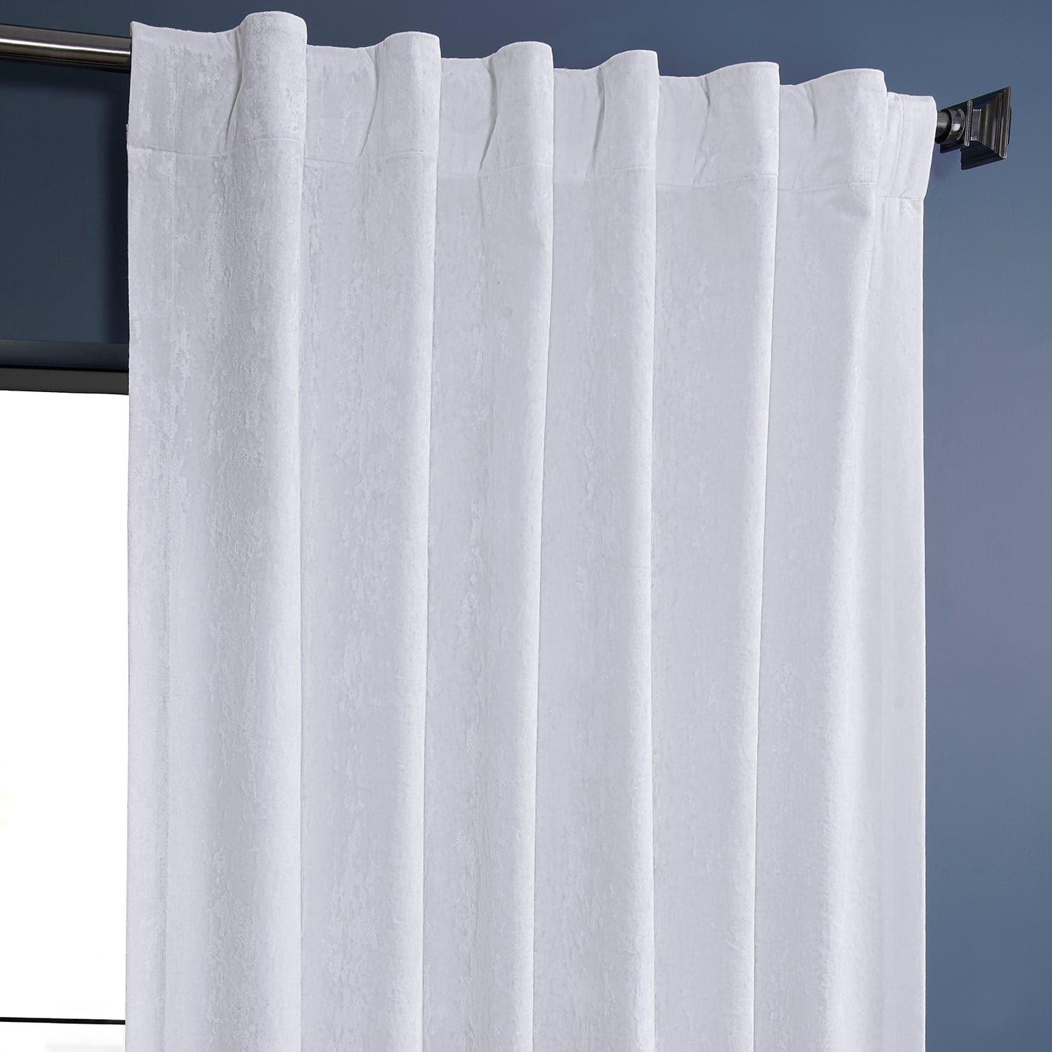 Pearl White Lush Crush Velvet Room Darkening Curtain