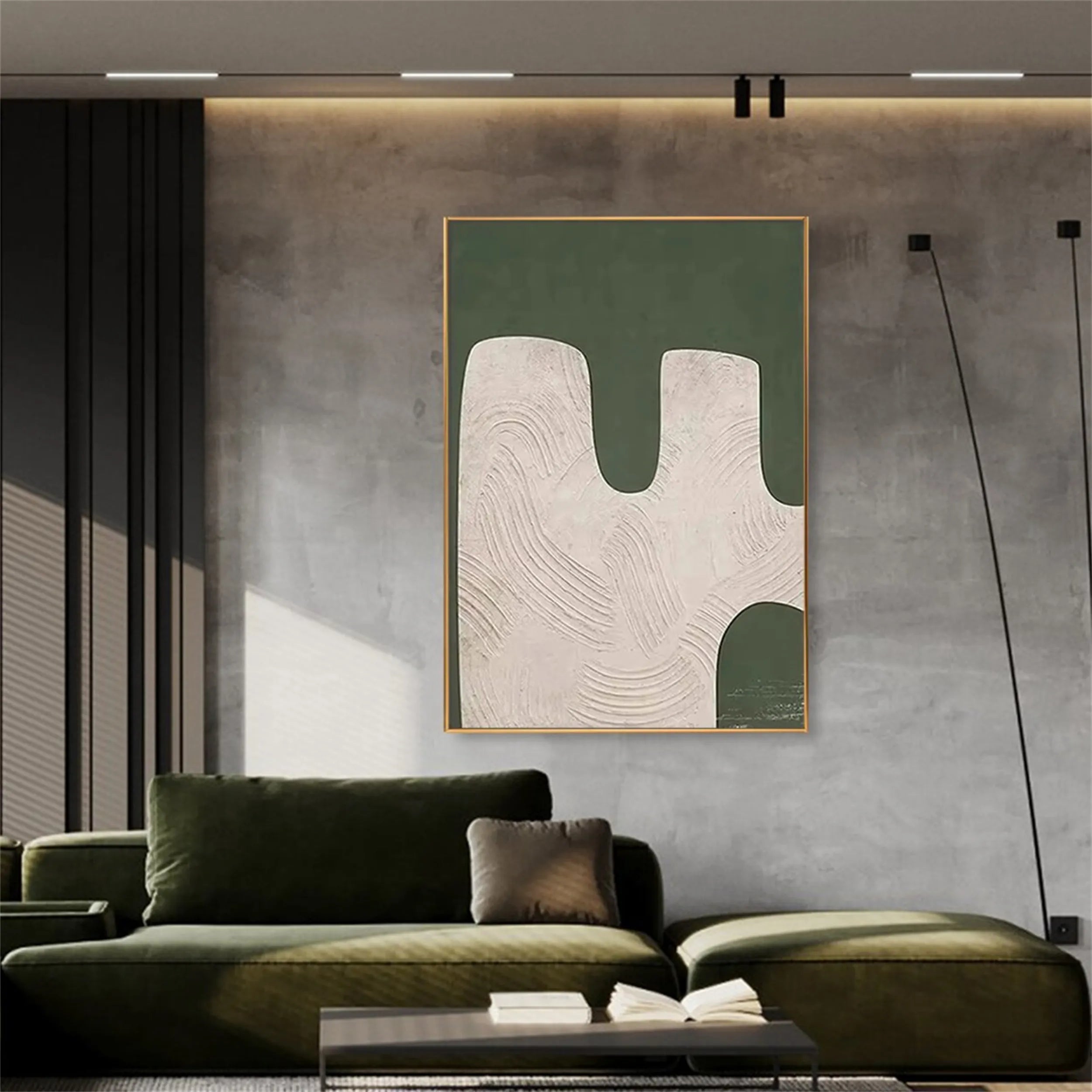 Blue & Green Abstract Wall Art Canvas Print #BG051 - Modern Home Decor for Living Room, Bedroom & Office