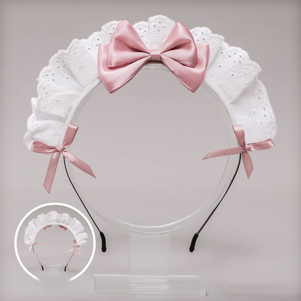 Lolita Headband for Women - Elegant Lace Bow Hair Band for Black Women & Girls, Anime Cosplay, Maid Costume Accessories, Cute Hair Ribbon for Parties & Fashion - Perfect for Cosplay, Halloween, Themed Events & Daily Wear