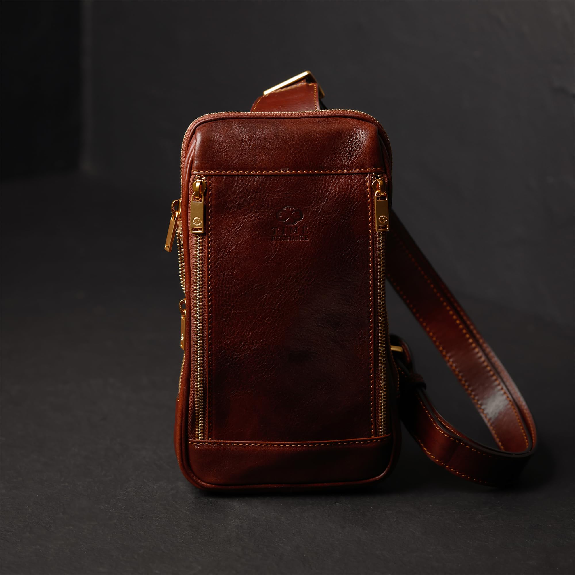 Durable Leather Crossbody Bag for Men & Women - Handmade Brown Sling Messenger Shoulder Bag - Perfect for Travel, Work & Everyday Use