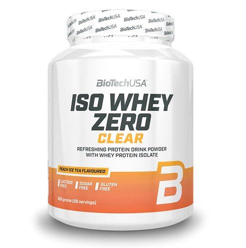 BioTechUSA Iso Whey Zero Clear Protein Powder - Peach Ice Tea Flavor, 500g for Post-Workout Recovery & Muscle Growth | Ideal for Gym, Fitness & Bodybuilding Enthusiasts