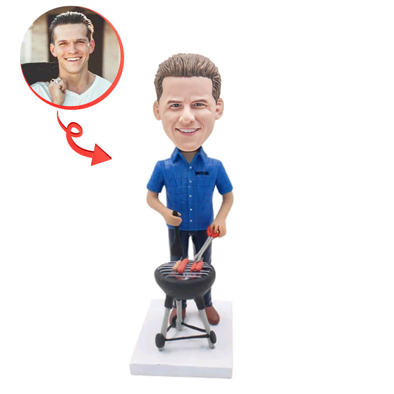 Custom BBQ Bobblehead - Personalized Grilling Enthusiast Figurine - Perfect for Gifts, Man Cave Decor, and BBQ Party Favors