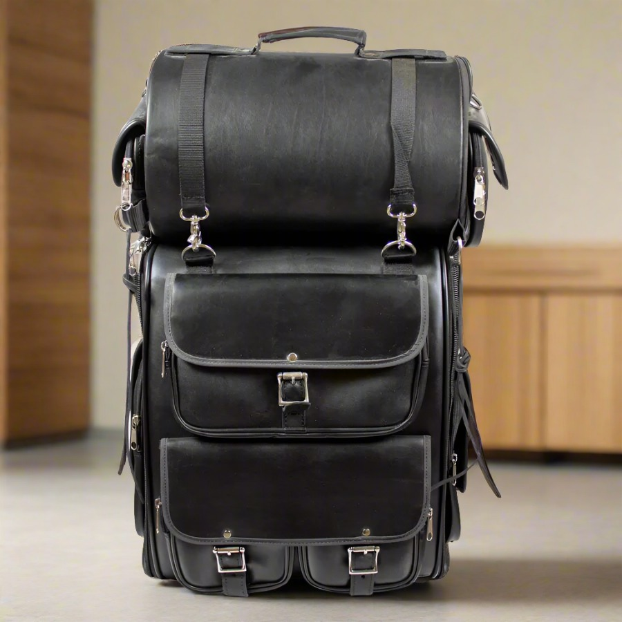 Open Road Shelf Touring Bag - Waterproof Motorcycle Luggage for Long-Distance Travel & Adventure Riding | Perfect for Harley, BMW & Cruiser Bikes