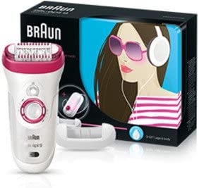 Braun Silk-épil 9 9567 Women's Electric Epilator - Wet & Dry Hair Removal for Legs, Face & Bikini - Cordless Shaver & Trimmer for Smooth Skin at Home or Travel